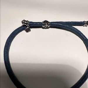 David Yurman Navy and Silver Bracelet